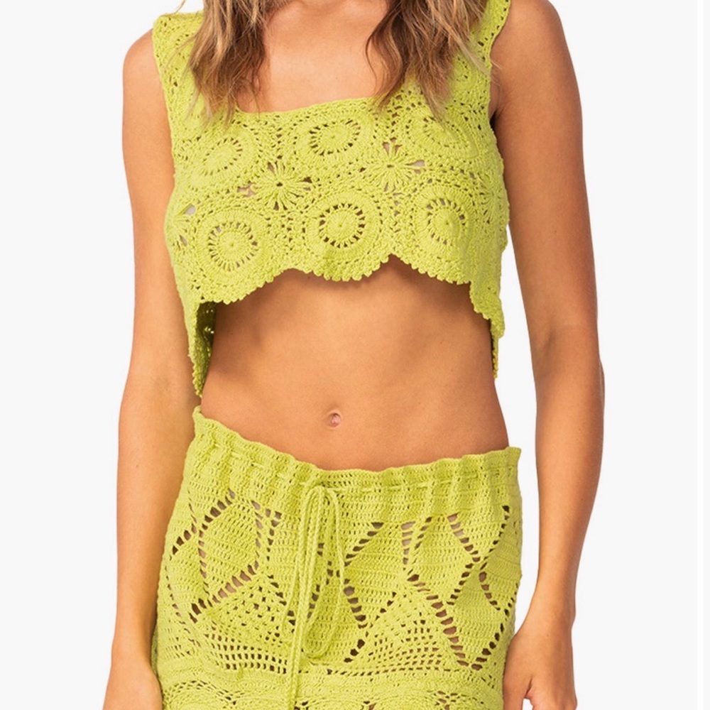 PQ SWIM — NWT Camila Cotton Cover-Up Skirt in Zest (green) Size M/L
